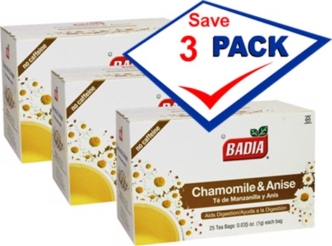 Badia Chamomile And Anise 25 Tea Bags Pack of 3